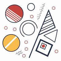 Abstract Geometric Art Print Red. vector