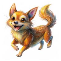 Chihuahua running fast with determination in transparent background png