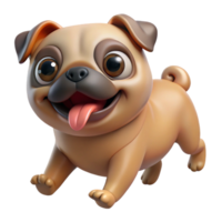 Pug Running Towards Excitement in Transparent Background png