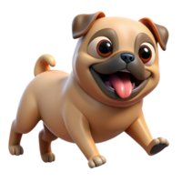 Pug Dashing with Playfulness in Transparent Background png