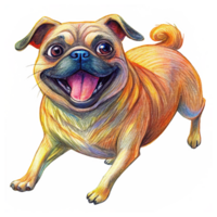 Happy Pug Enjoying a Playful Sprint in Transparent Background png