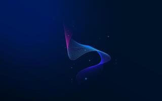 Abstract wave lines dark background design illustration curve motion vector