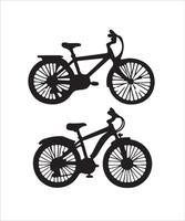 bicycles silhouette with white background vector