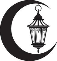 Stunning Moon and Lantern Silhouette for Designers vector