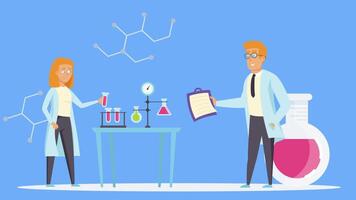 Doctors Searching for New Solutions in the Laboratory 2D Motion Graphics video