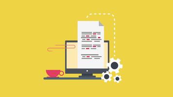 Data Processing on Computer 2D Motion Graphics video