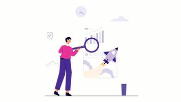 conectados o negócio crescimento 2d movimento gráficos animação video