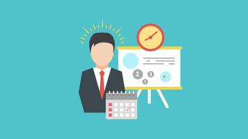 Office Worker Task Planning 2D Motion Graphics Animation video