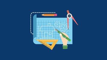 Drawing Home Design Scheme 2D Motion Graphics video