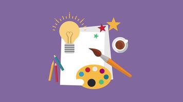 Presentation of Painting Tools 2D Motion Graphics video