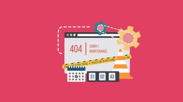 Website Maintenance Mode 2D Motion Graphics Animation video
