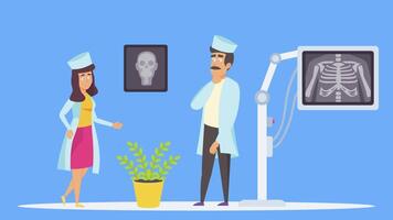 Doctors Reviewing X-ray 2D Motion Graphics video
