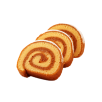 Delicious Sliced Roll cake on transparent background png