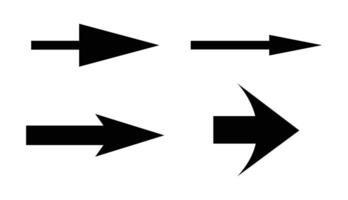 Simple Black Arrows Pointing in Different Directions vector