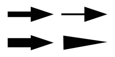 Four Simple Black Arrows Pointing in Different Directions vector
