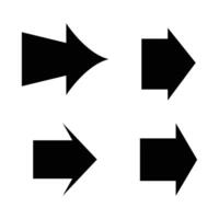 Four simple black directional arrows on white background vector