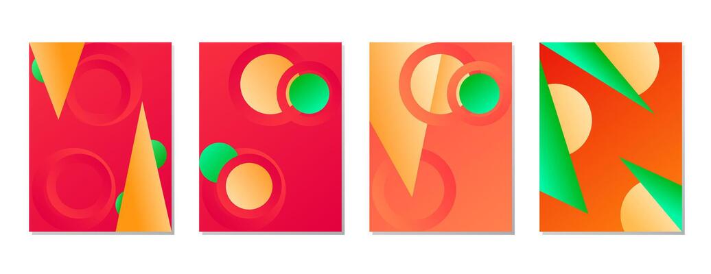 SET RED ORANGE GRADIENT LIQUID COLOR. POSTER BACKGORUND DESIGN