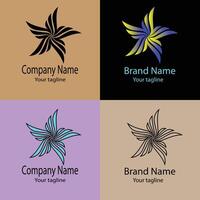 superior Abstract logo design with different designs of the same shape For business company. Color editable. vector