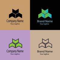 dreamy Unique Beautiful Abstract logo with different designs of the same shape For business company. Color editable. vector