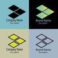 high-quality Beautiful Abstract logo design with different designs of the same shape For business company. Color editable. vector