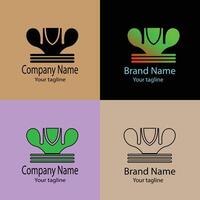 grand Unique Beautiful Abstract logo design with different designs of the same shape For business company. Color editable. vector