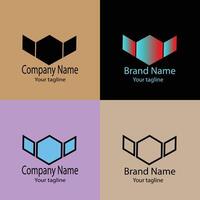superior Unique Beautiful Abstract logo design with different designs of the same shape For business company. Color editable. vector