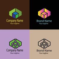 superior Unique Beautiful logo design with different designs of the same shape For business company. Color editable. vector