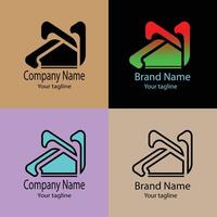 fabulous Abstract logo design with different designs of the same shape For business company. Color editable. vector