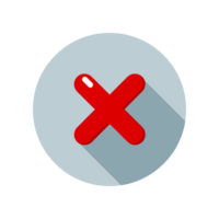 Design Illustration graphic of wrong mark icon with flat style. Suitable for UI, mobile design, web design, etc. Transparent background. png