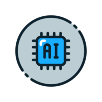 Design Illustration graphic of mini chip icon with colored line style. Suitable for UI, mobile design, web design, etc. Transparent background. png