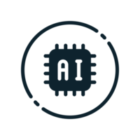 Design Illustration graphic of mini chip icon with glyph style. Suitable for UI, mobile design, web design, etc. Transparent background. png