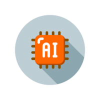 Design Illustration graphic of mini chip icon with flat style. Suitable for UI, mobile design, web design, etc. Transparent background. png