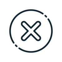 Design Illustration graphic of wrong mark icon with line style. Suitable for UI, mobile design, web design, etc. Transparent background. png