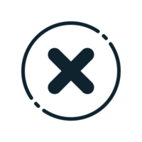 Design Illustration graphic of wrong mark icon with glyph style. Suitable for UI, mobile design, web design, etc. Transparent background. png