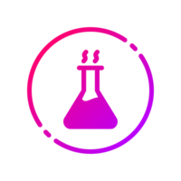 Design Illustration graphic of reaction flask icon with gradient style. Suitable for UI, mobile design, web design, etc. Transparent background. png