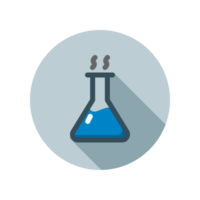 Design Illustration graphic of reaction flask icon with flat style. Suitable for UI, mobile design, web design, etc. Transparent background. png