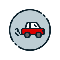 Design Illustration graphic of mini car icon with colored line style. Suitable for UI, mobile design, web design, etc. Transparent background. png