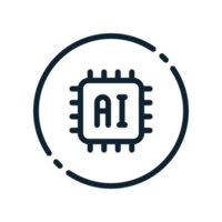 Design Illustration graphic of mini chip icon with line style. Suitable for UI, mobile design, web design, etc. Transparent background. png