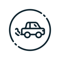 Design Illustration graphic of mini car icon with line style. Suitable for UI, mobile design, web design, etc. Transparent background. png