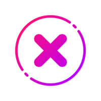 Design Illustration graphic of wrong mark icon with gradient style. Suitable for UI, mobile design, web design, etc. Transparent background. png