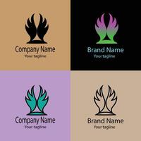 premium Unique Abstract logo design with different designs of the same shape For business company. Color editable. vector