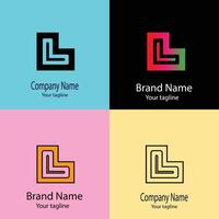 wondrous Unique Abstract logo design with different designs of the same shape For business company. Color editable. vector