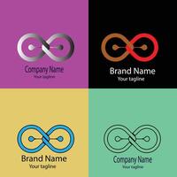 Precious Unique Abstract logo design with different designs of the same shape For business company. Color editable. vector