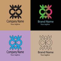 quality Beautiful Abstract logo design with different designs of the same shape For business company. Color editable. vector