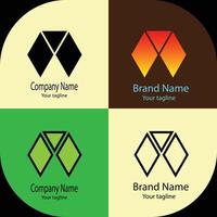 top-quality Unique Beautiful Abstract logo with different designs of the same shape For business company. Color editable. vector