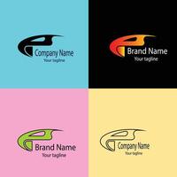 Progressive Unique Abstract logo design with different designs of the same shape For business company. Color editable. vector