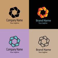 premier Unique Abstract logo design with different designs of the same shape For business company. Color editable. vector