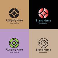 quality Unique Beautiful Abstract logo design with different designs of the same shape For business company. Color editable. vector