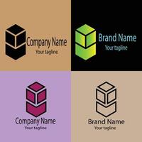top-quality Unique Beautiful Abstract logo design with different designs of the same shape For business company. Color editable. vector