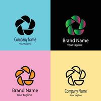 Excellent Unique Abstract logo design with different designs of the same shape For business company. Color editable. vector